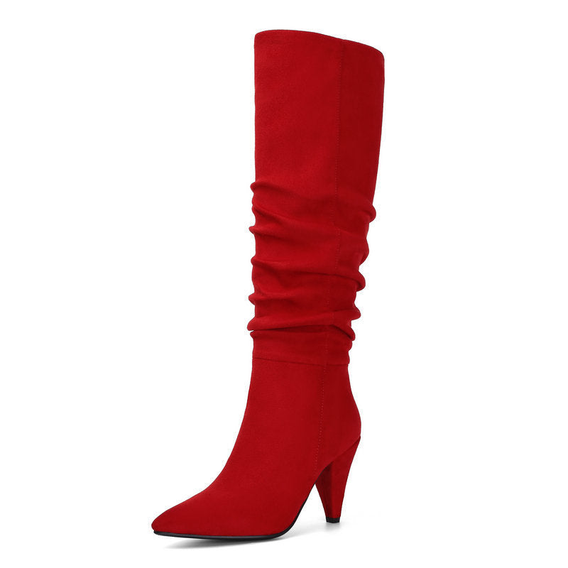 Tapered Heel High-Heeled Boots