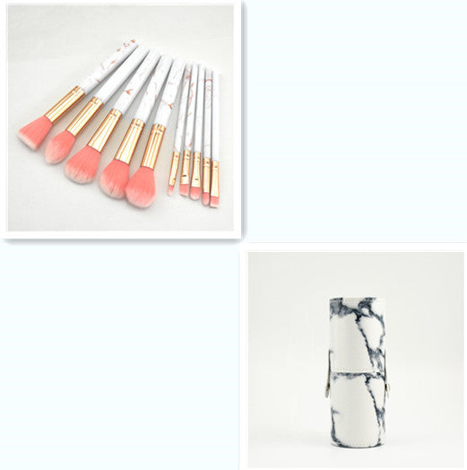 10 Sets Of Marbled Makeup Brushes For Beginners