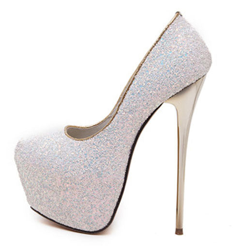 Stiletto Platform Sequined High Heels
