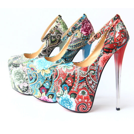 Stiletto Ethnic Style Super High Heels