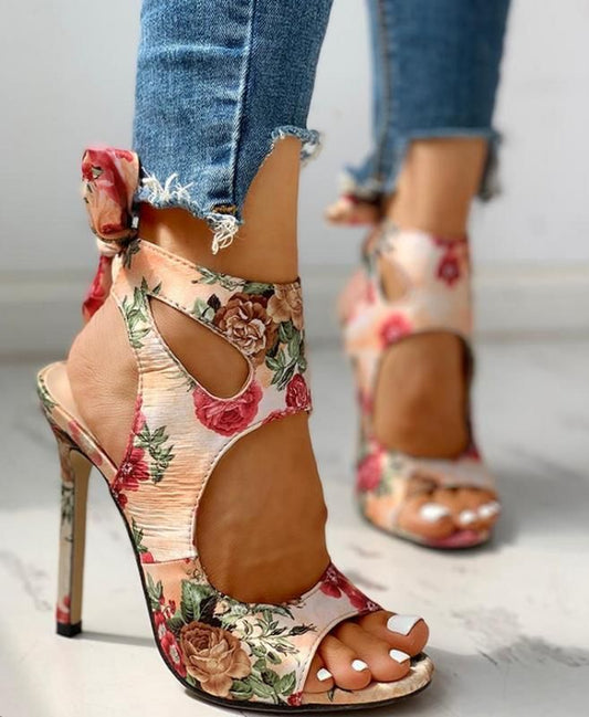 Flower Stiletto Heels