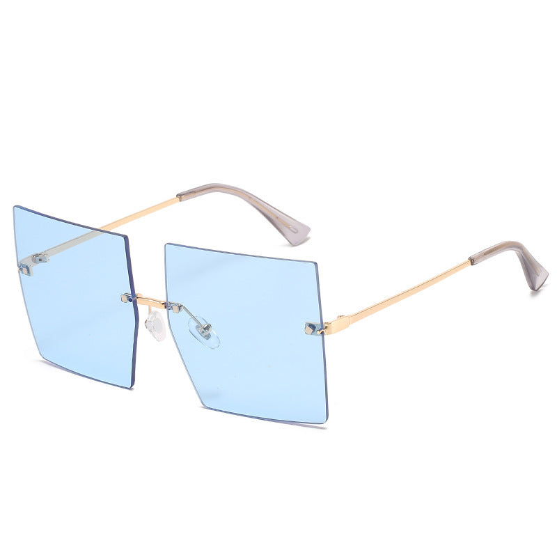 Square Frameless Metal Sunglasses