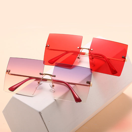 Square Frameless Metal Sunglasses