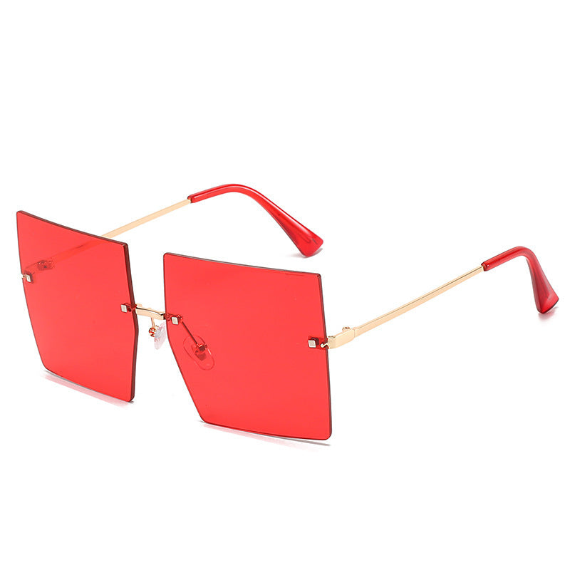 Square Frameless Metal Sunglasses