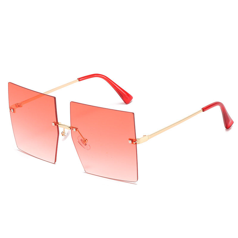 Square Frameless Metal Sunglasses