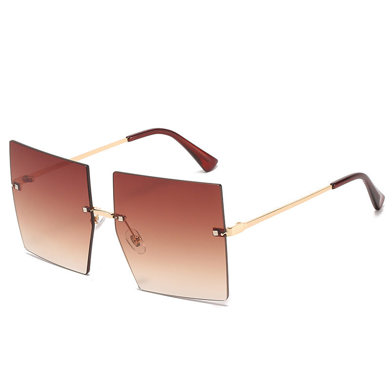 Square Frameless Metal Sunglasses