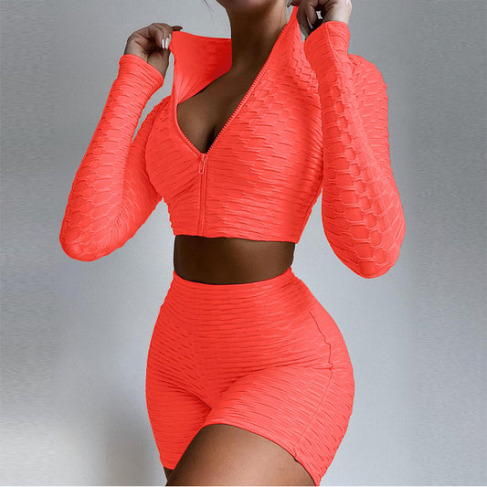Long Sleeve Crop Tops Tracksuit