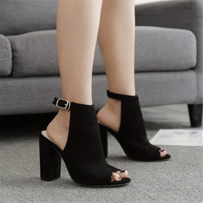 Suede Hollow Roman Sandals