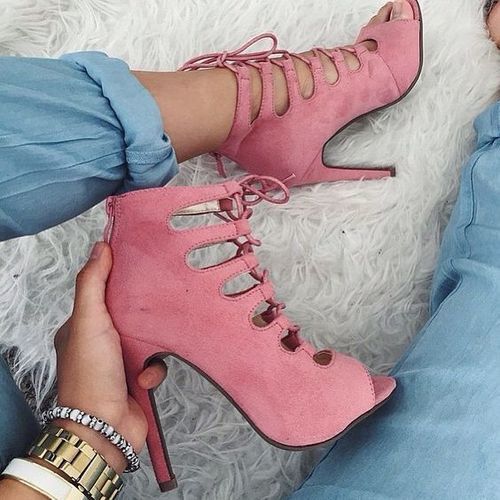 Cross strapped boots