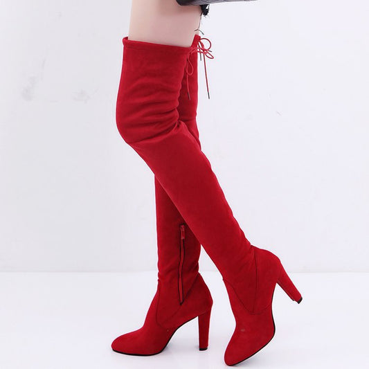 Over the knee boots high heel