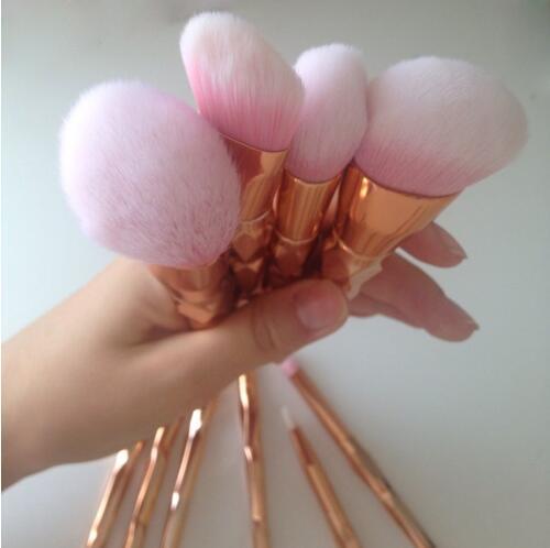 11Pcs Diamond Rose Gold Makeup Brushes Set