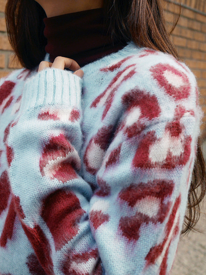 Warm  Leopard Print Sweater