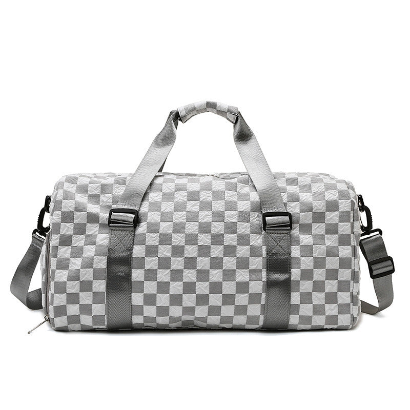 Plaid Workout Travel Bag Large