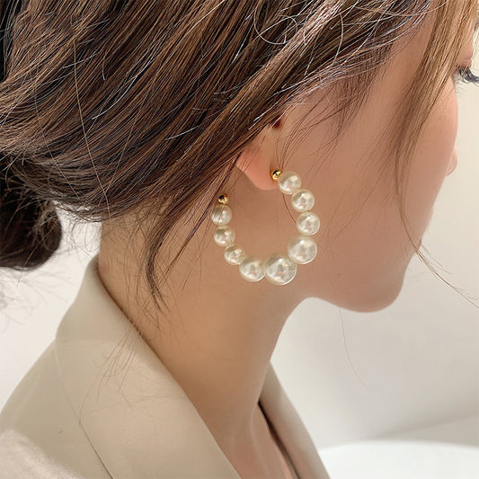 Pearl Hoop Earrings