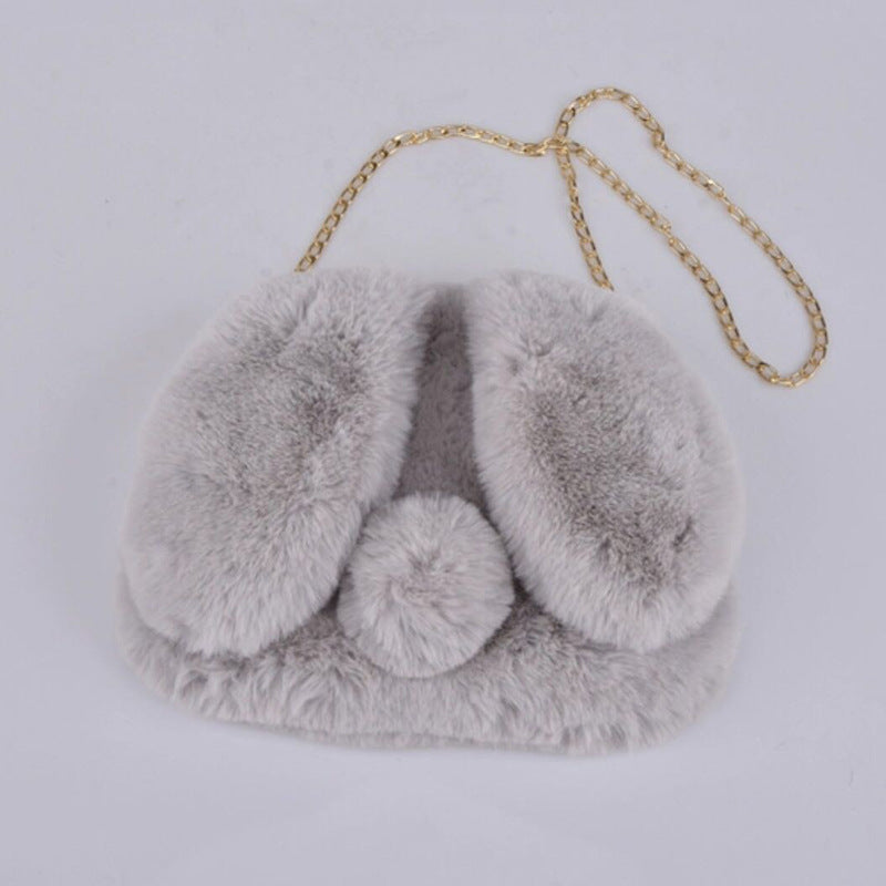 Portable Rabbit-shaped Plush One-shoulder Satchel