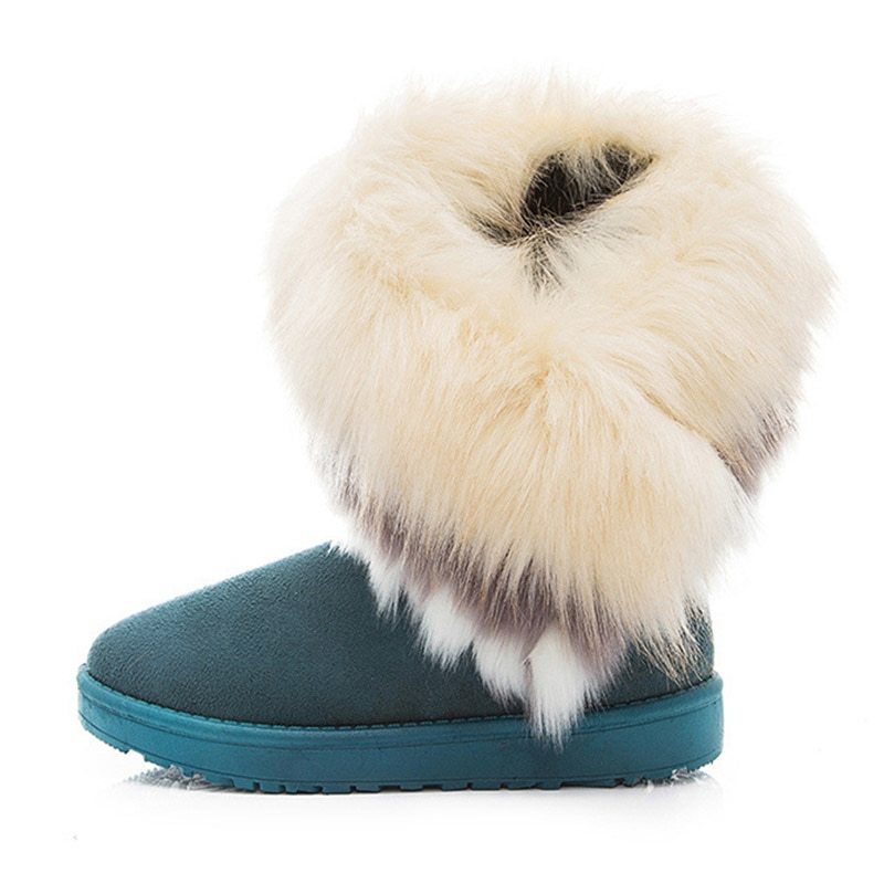 fox fur thick-soled non-slip boots