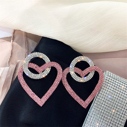 Silver Needle Love Earrings