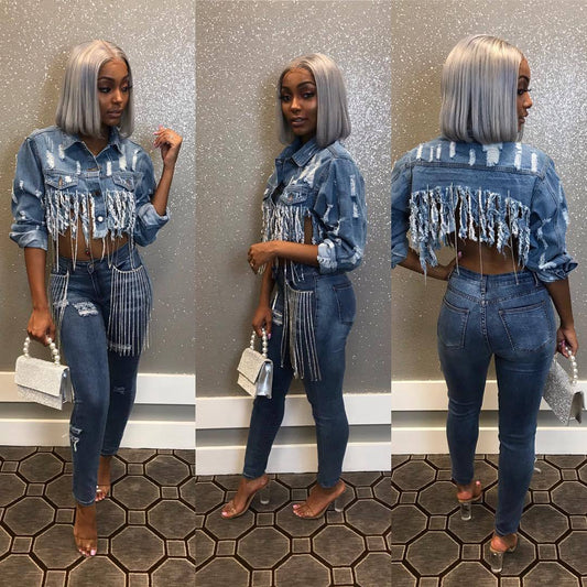 Cropped Denim Top