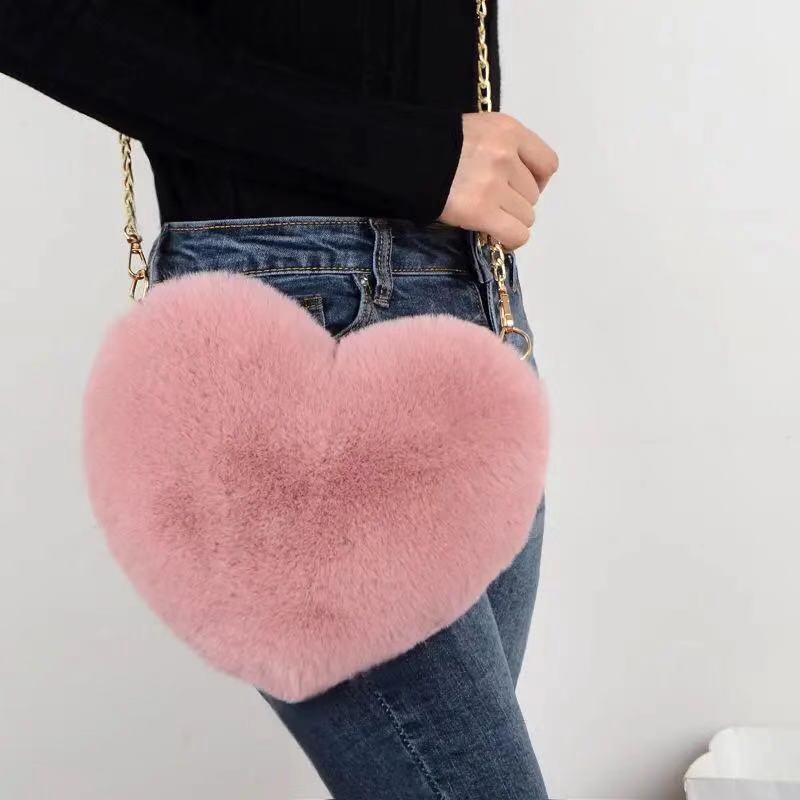 Plush Love Crossbody Chain Bag