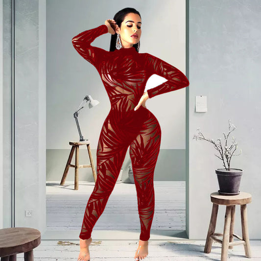 Sheer Long Sleeve Jumpsuit
