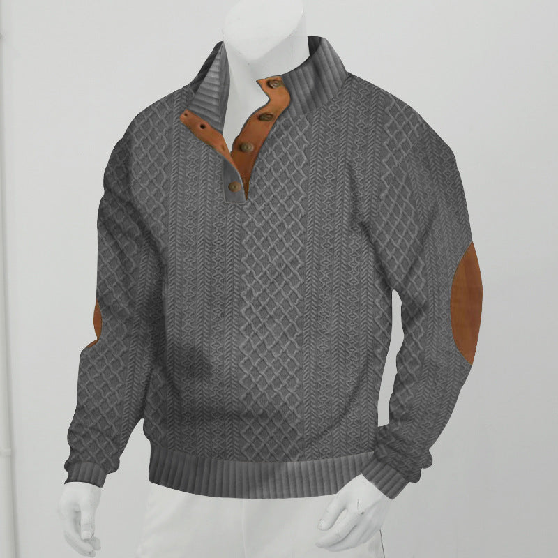 Jacquard Knitted Pullover Sweater