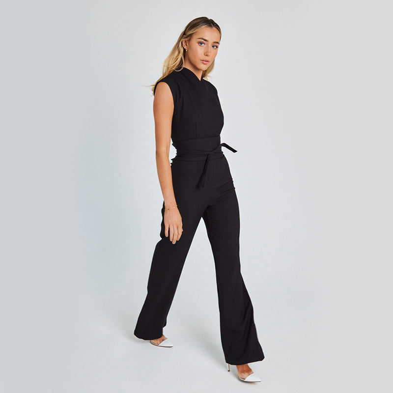 V-neck Casual Wide Leg Long Overalls