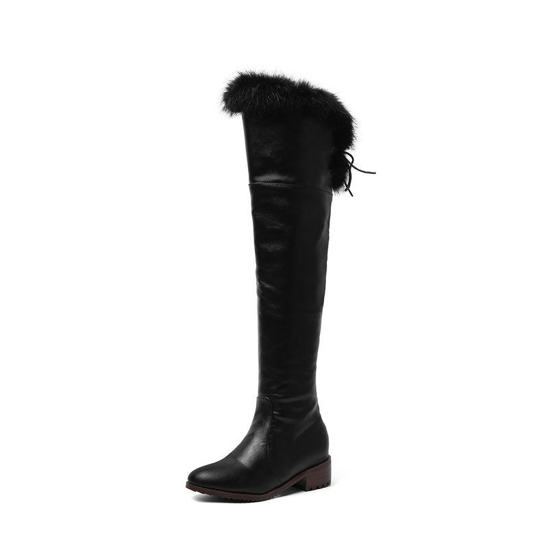 High Thick Leather Over Knee Boots