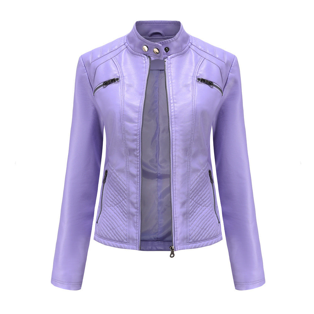 Leather Collar Jacket
