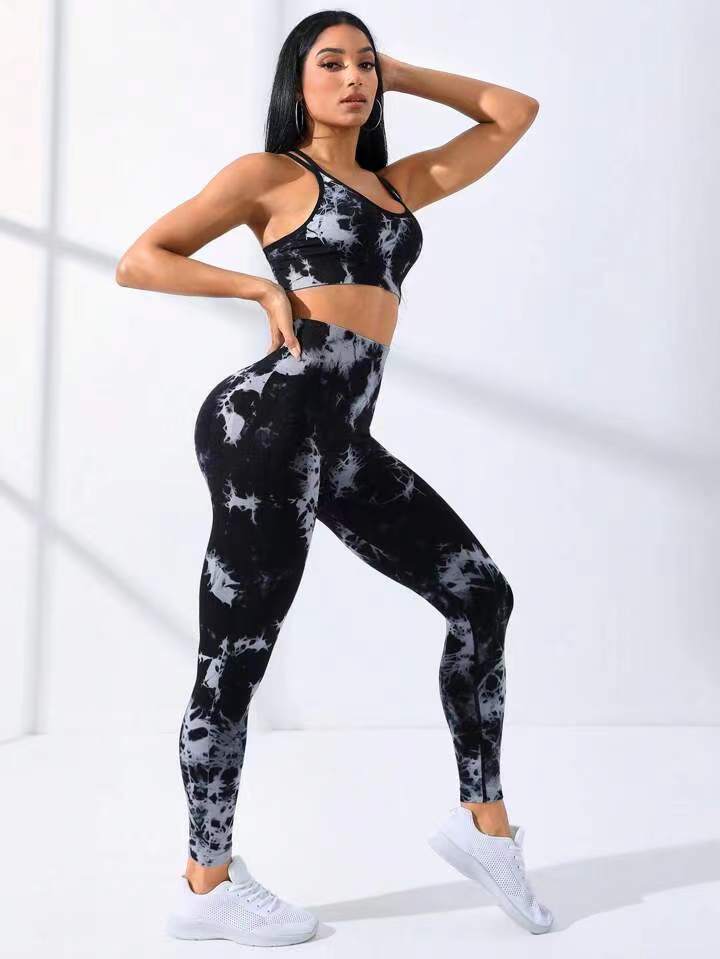 Tie-dye Yoga Sports Bra Set