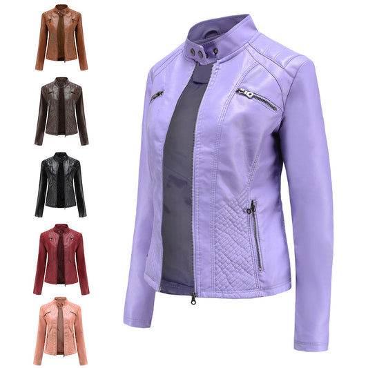 Leather Collar Jacket
