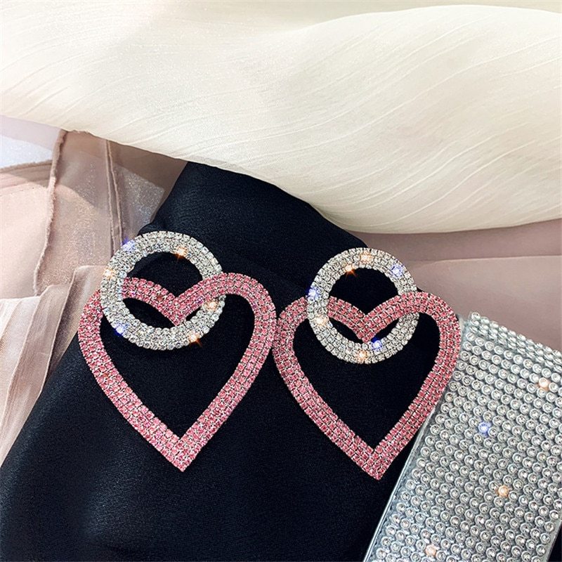 Silver Needle Love Earrings
