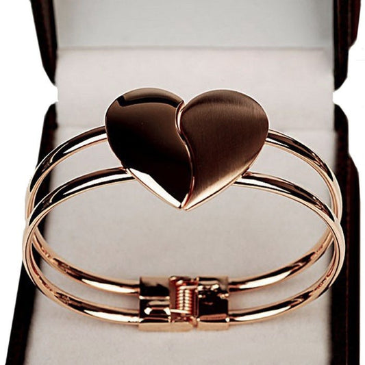Frosted double heart bracelet