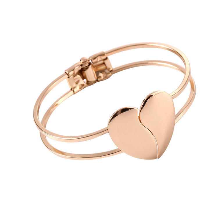 Frosted double heart bracelet