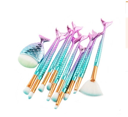 A Set of 11 Gorgeous Mermaid Makeup Brushes