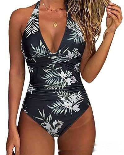 One-piece Halter Push-up Swimsuit