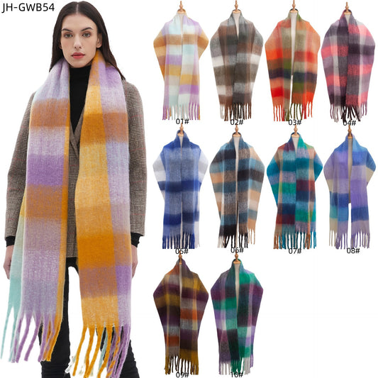 Tassel Plaid Scarf