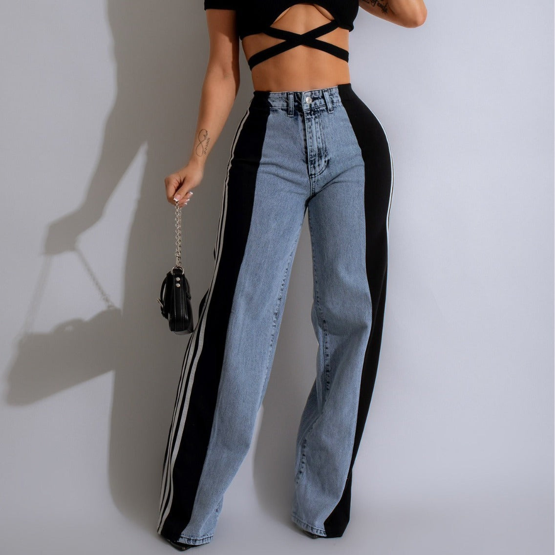 "Pin Striped" denim jeans