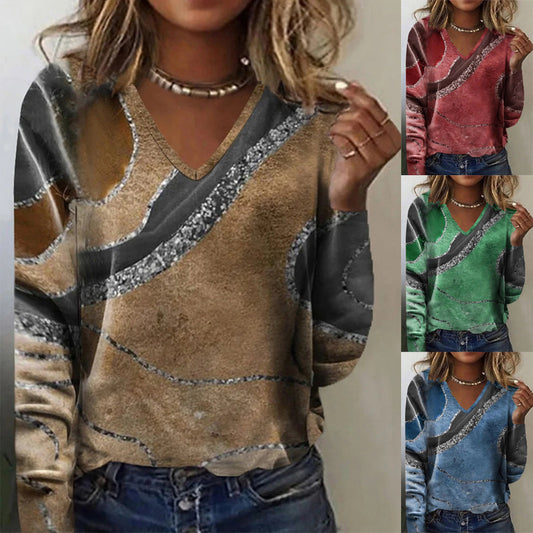 V-neck Long-sleeved Top