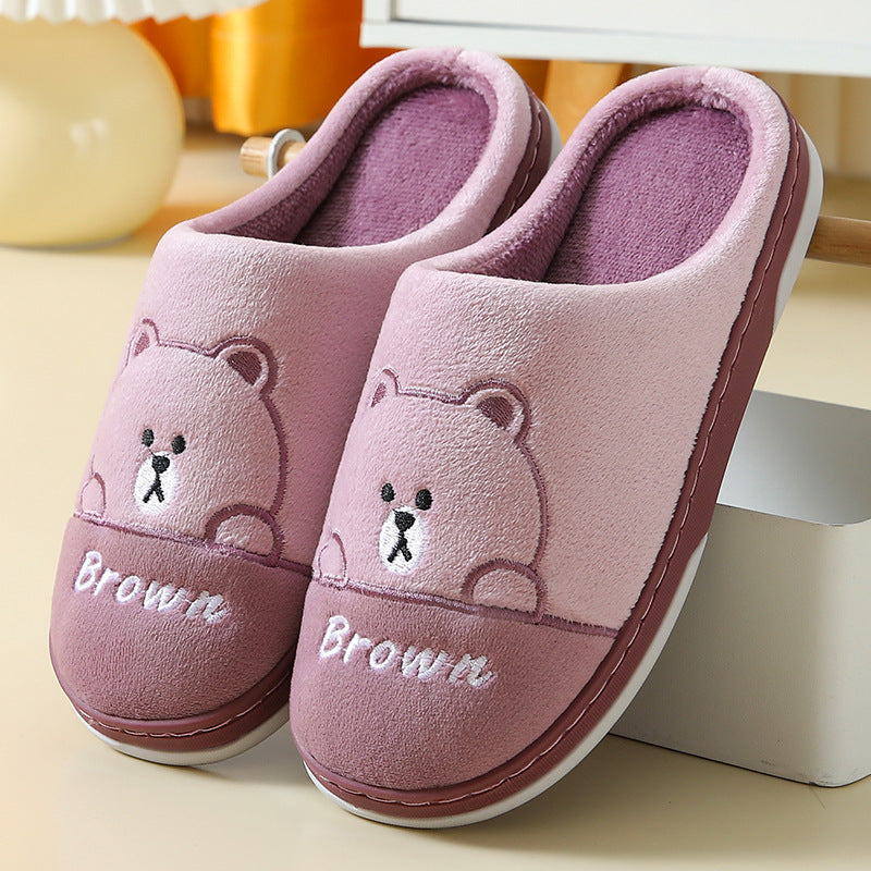 Bears Slippers Warm Winter House Shoes
