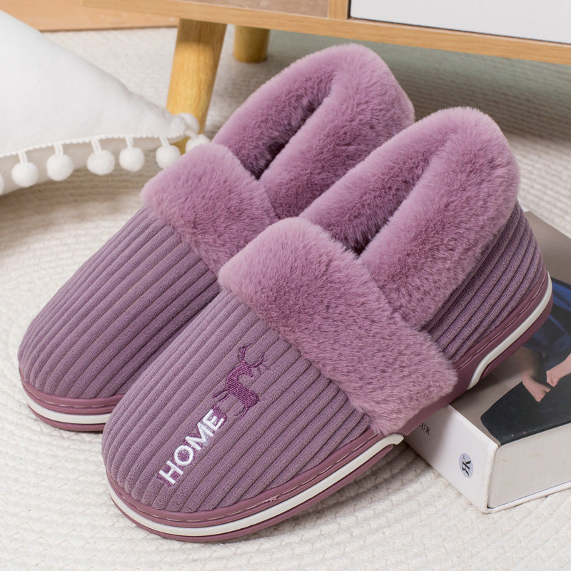 Home Indoor Warm Plush Cotton Slippers