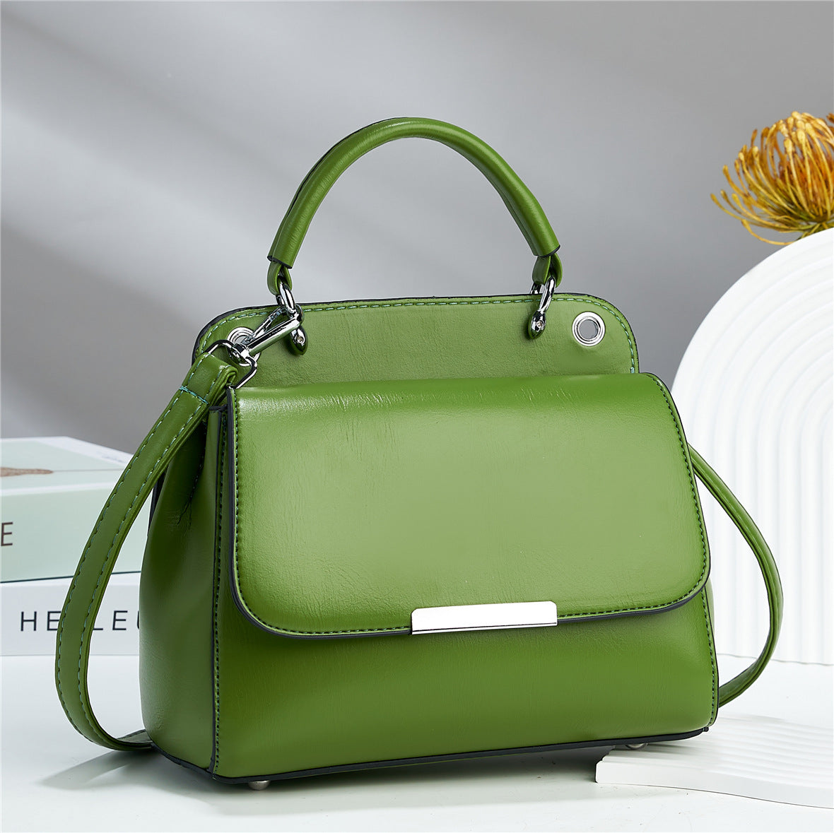 New Candy-colored Flip Handbag