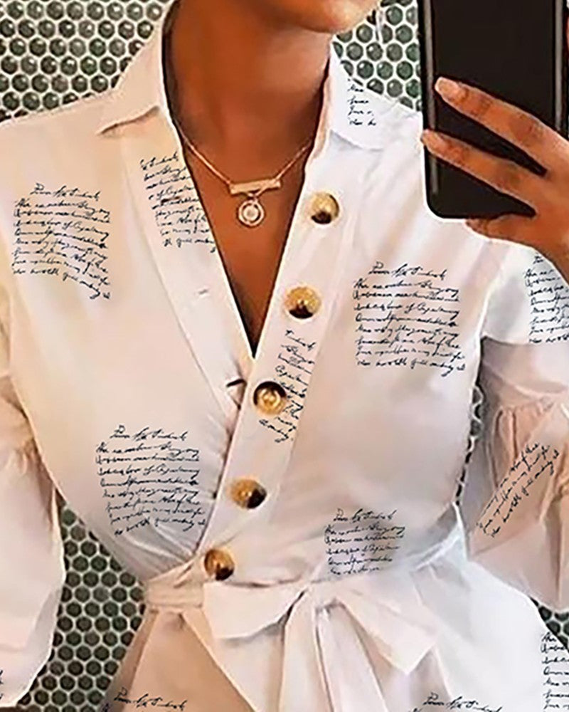 Balloon Button Print Shirt