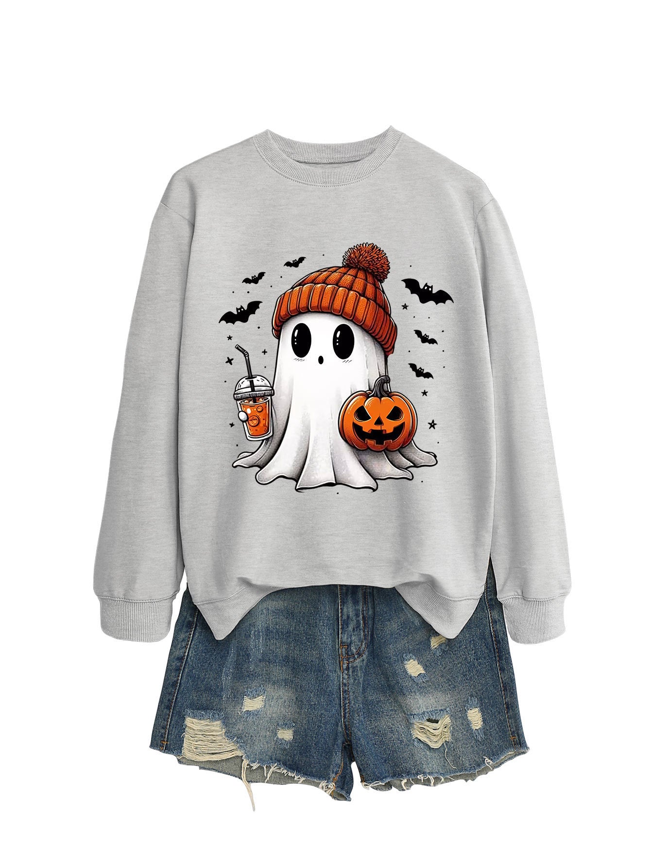 Pumpkin Bat Crew Neck Sweatshirt