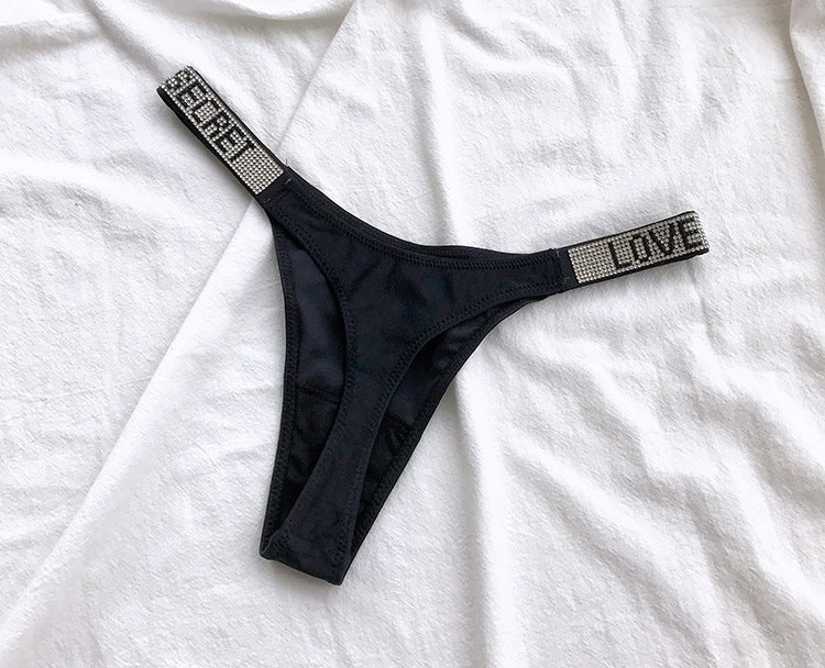 Low Waist Rhinestone G-string