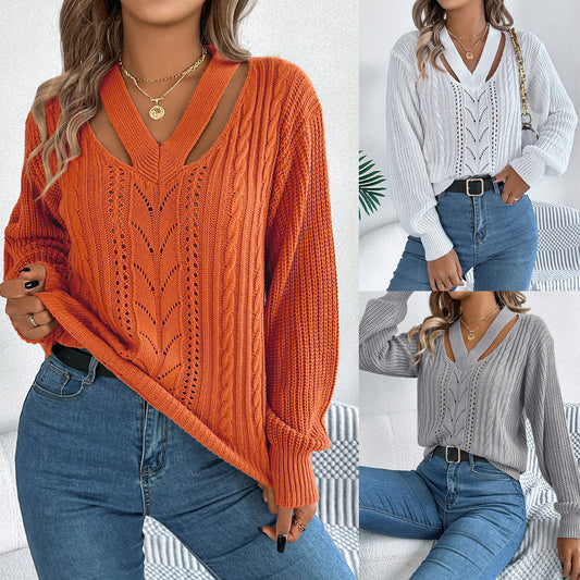 V-neck Pullover Sweater