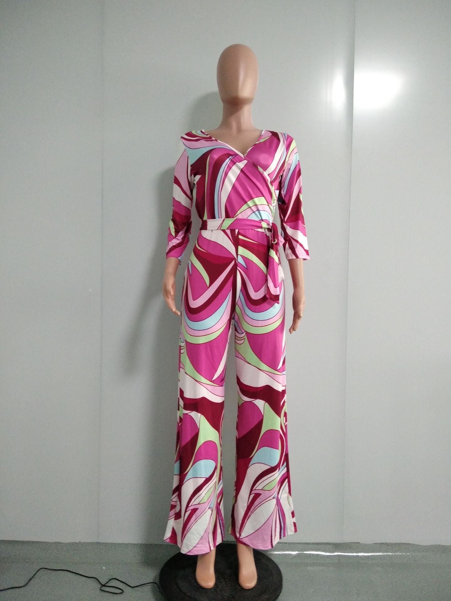 V-Neck Long Sleeve Jumpsuit