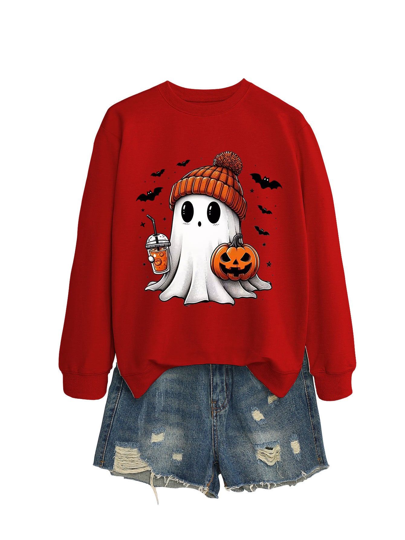 Pumpkin Bat Crew Neck Sweatshirt
