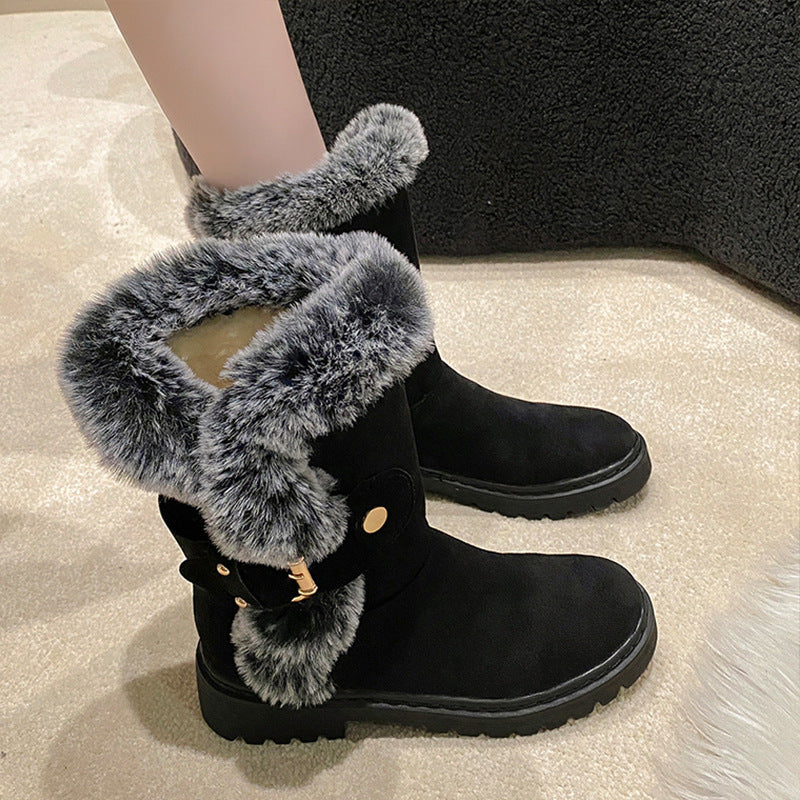 Warm Fleece-lined Thick Snow Boots