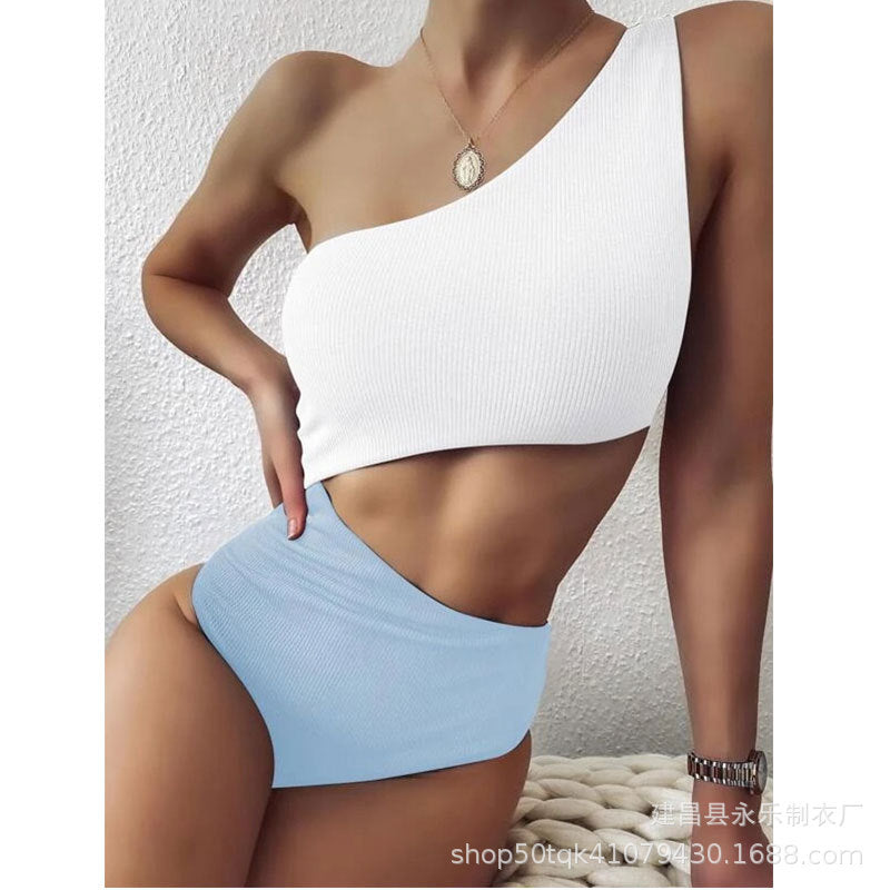 Triangle One-piece Bikini Hollow Out Vacation Swimsuit