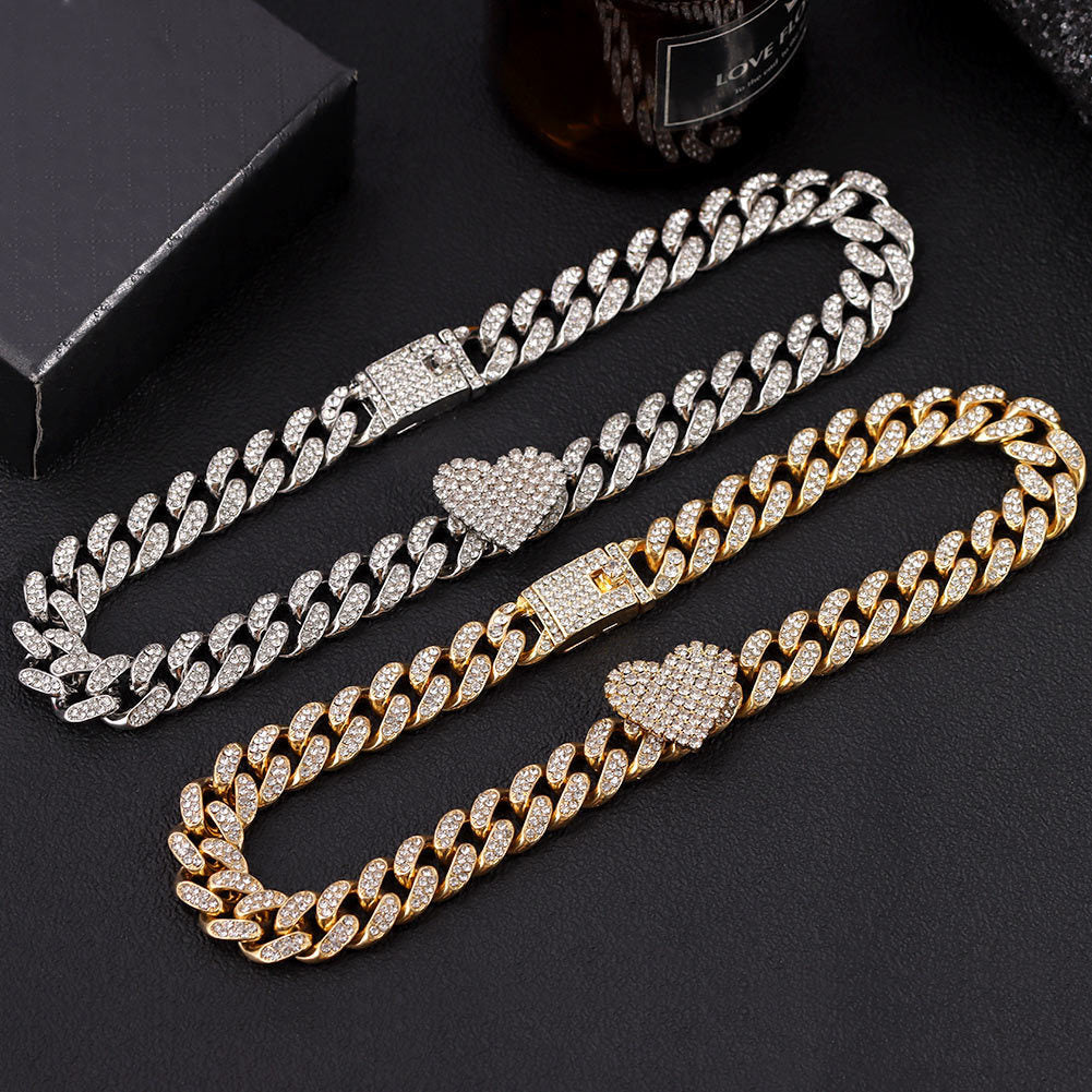 Diamond-encrusted Love Necklace